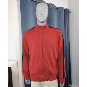 Vintage Polo Ralph Lauren Track Jacket Mens XL Red Cotton Classic Sportswear